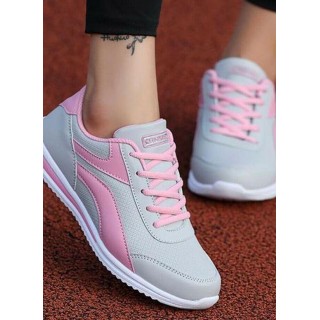 Women's Lace-up Closed Toe Wedge Heel Sneakers