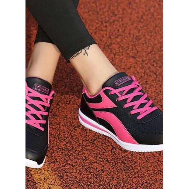 Women's Lace-up Closed Toe Wedge Heel Sneakers