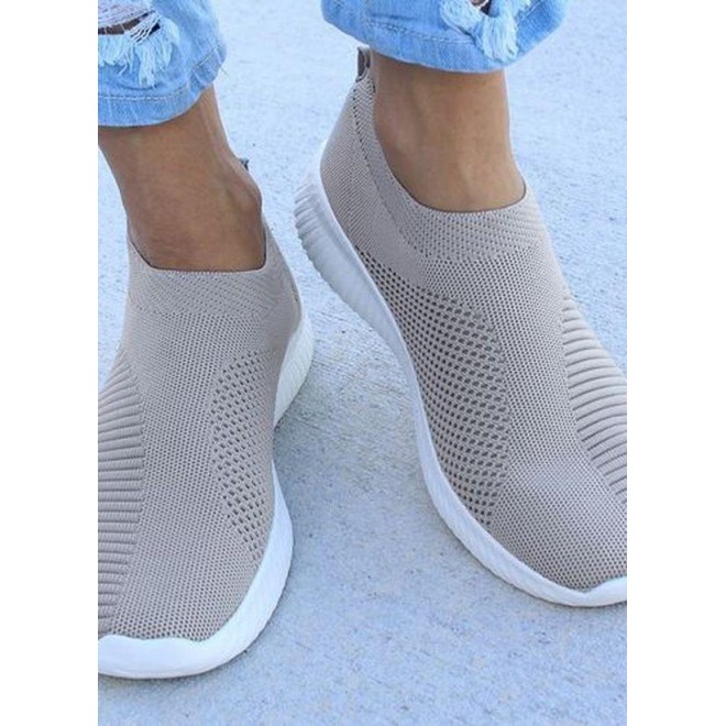 Women's Hollow-out Closed Toe Cloth Wedge Heel Sneakers