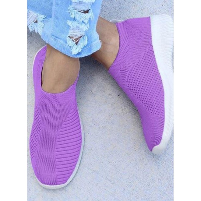 Women's Hollow-out Closed Toe Cloth Wedge Heel Sneakers