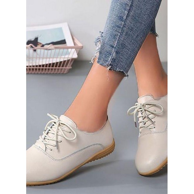Women's Lace-up Closed Toe Wedge Heel Wedges