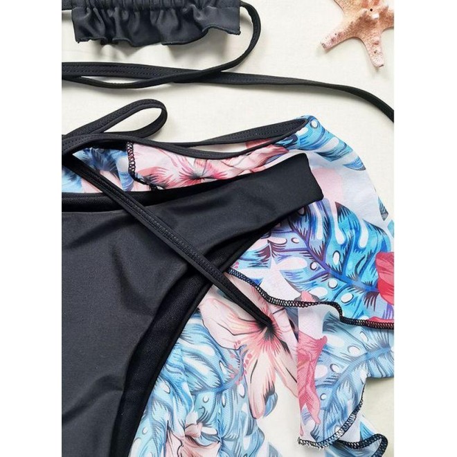 Polyester Halter Solid Bikinis Swimwear