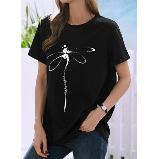 Animal Round Neck Short Sleeve Spring T-shirts