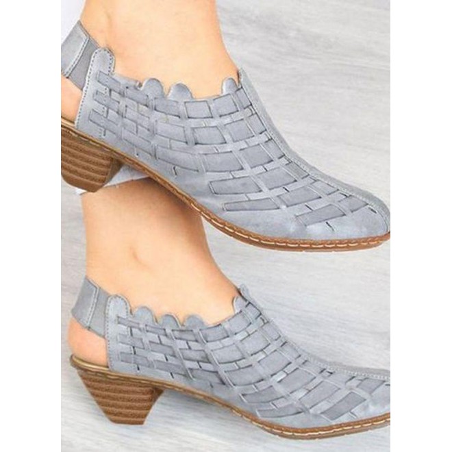 Women's Knit Heel Cone Heel Sandals