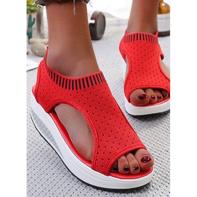 Women's Slingbacks Fabric Wedge Heel Sandals