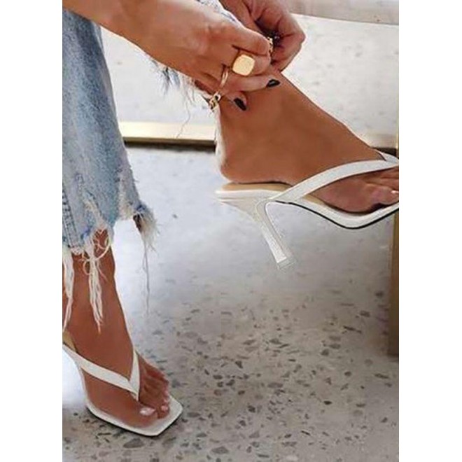 Women's Square Toe Flip-Flops Heels Stiletto Heel Sandals