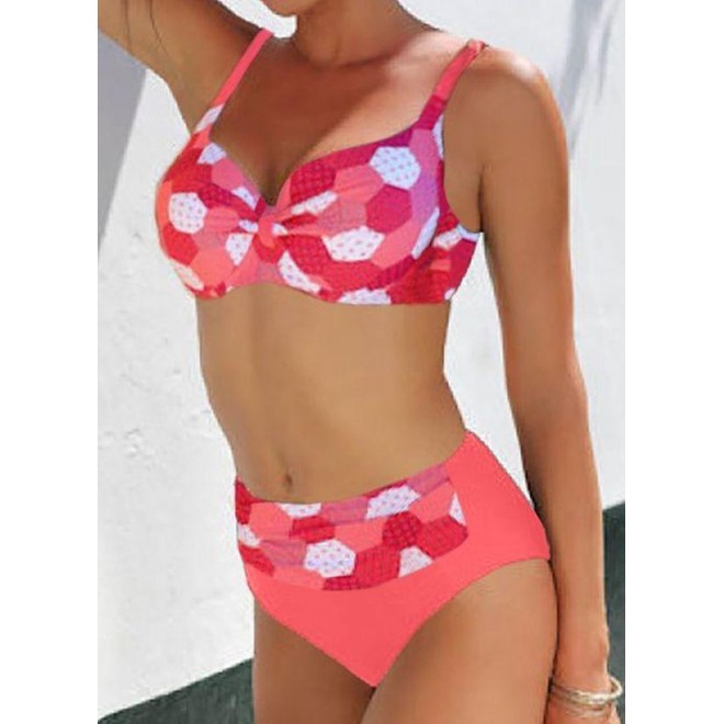 Polyester Color Block Bikinis Swimwear