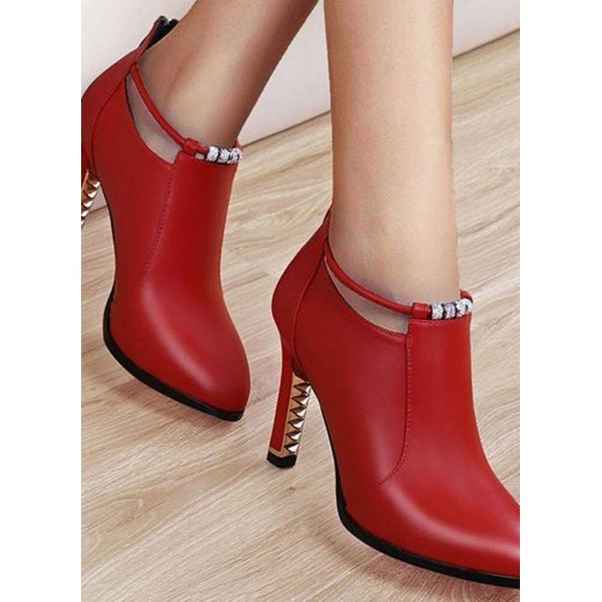 Women's Zipper Pointed Toe Heels Stiletto Heel Pumps